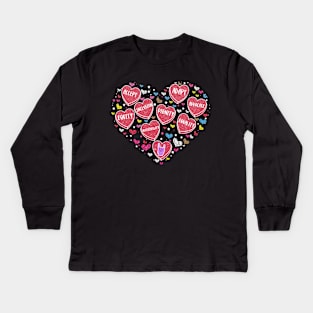 Cute Heart Valentines Day Love Special Education Teacher Kids Long Sleeve T-Shirt